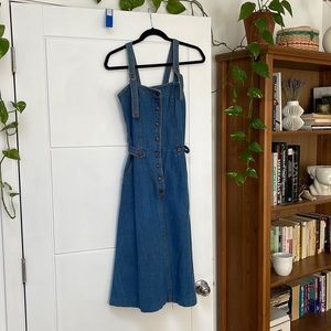 Vintage denim button up dress